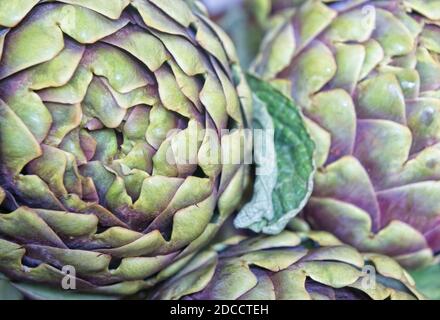 Frischer Artischocken Hintergrund Stockfoto