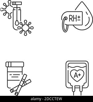 Lineare Symbole für die klinische Blutanalyse Stock Vektor