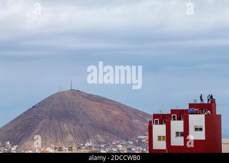 UN grupo de aficionados en el Rally Islas Canarias Stockfoto