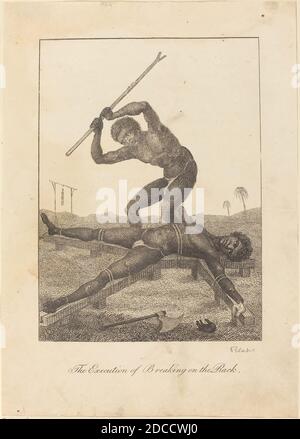 William Blake, (Künstler), britisch, 1757 - 1827, John Gabriel Stedman, (Künstler nach), britisch, 1744 - 1797, The Execution of Breaking on the Rack, Stedmans 'Erzählung, einer fünf Jahre' Expedition', (Serie), 1793, Gravur Stockfoto