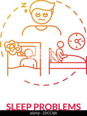 Symbol für das Konzept „Schlafprobleme“ Stock Vektor