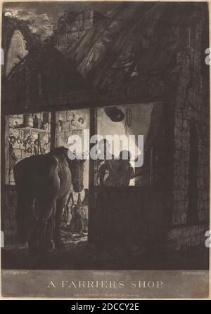 William Pether, (Künstler), British, c. 1738 - 1821, Joseph Wright, (Künstler nach), britisch, 1734 - 1797, The Farrier's Shop, 1771, mezzotint auf schwerem Papier, Teller: 50.3 x 35.4 cm (19 13/16 x 13 15/16 Zoll), Blatt: 50.9 x 36.1 cm (20 1/16 x 14 3/16 Zoll Stockfoto