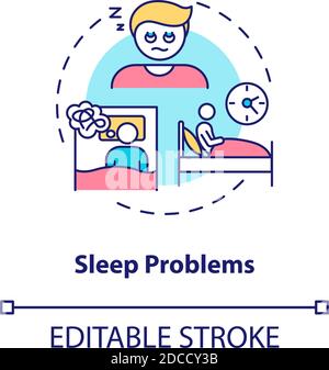 Symbol für das Konzept „Schlafprobleme“ Stock Vektor
