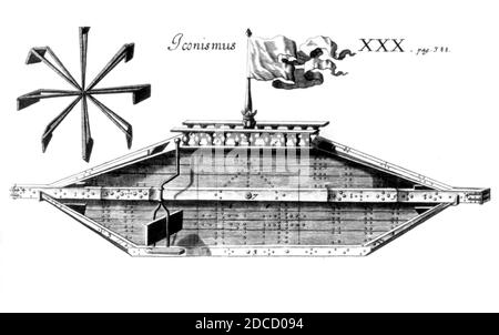 Gaspar Schott, Panzerschiff, 1664 Stockfoto