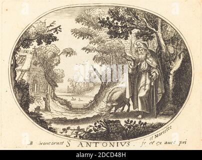 Balthasar Moncornet, (Künstler), Französisch, c. 1600 - 1668, St. Anthony, Gravur Stockfoto