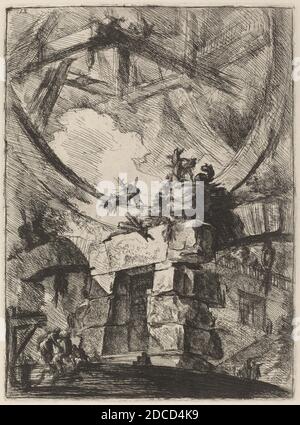 Giovanni Battista Piranesi, (Künstler), Venetian, 1720 - 1778, das Riesenrad, Carceri (dritte Auflage ?), (Serie), 1780er Jahre, Radierung, Gravur Stockfoto