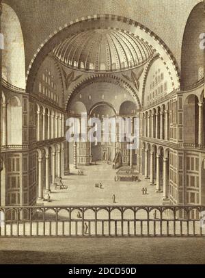 Innenraum der Hagia Sophia, Istanbul, Türkei, 1786