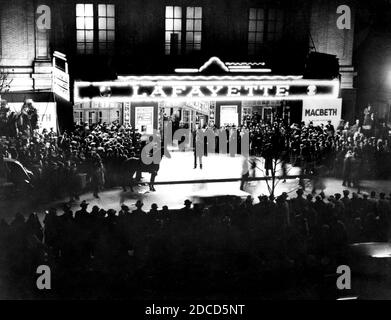 NYC, Lafayette Theatre, Eröffnung von Macbeth, 1936 Stockfoto