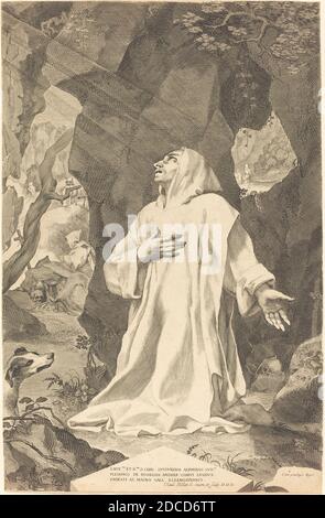 Claude Mellan, (Künstler), französisch, 1598 - 1688, Saint Bruno, Gravur Stockfoto