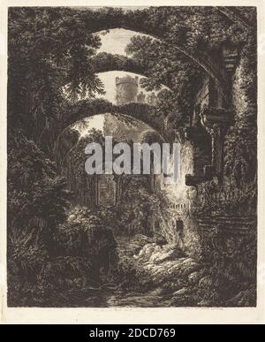 George Cuitt der Jüngere, (Künstler), britisch, 1779 - 1854, The Great Hall at Conway Castle, Radierung Stockfoto