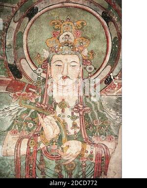 Fresko aus der Kin-Dynastie (1115-1234) im Ch'ung-Fu-Tempel, Shuo-chou 2. Stockfoto