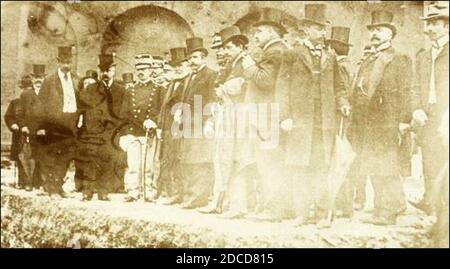 König von Italien und Präsident Loubet. Stockfoto