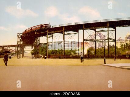 Ninth Avenue El, 11th St., New York City, c. 1900 Stockfoto