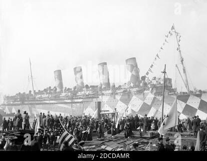 WWI, RMS Mauretania, Dazzle Camouflage, 1918 Stockfoto