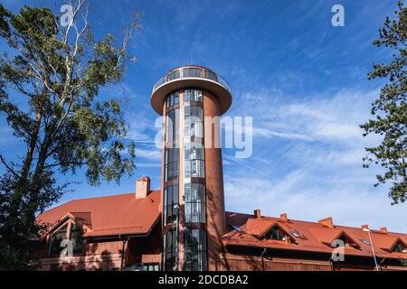 Touristischer Turm im Dorf Debki im Verwaltungsbezirk Gmina Krokowa, im Kreis Puck, Pommersche Woiwodschaft, Nordpolen Stockfoto