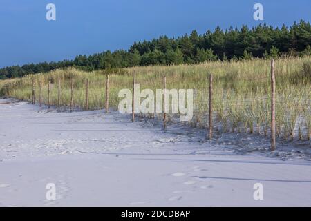 Strand in Debki Dorf im Verwaltungsbezirk Gmina Krokowa, innerhalb Puck County, Pommern Woiwodschaft, Nordpolen Stockfoto