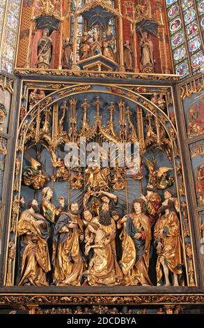 St. Mary's Basilica, Krakau, Interrior Stockfoto