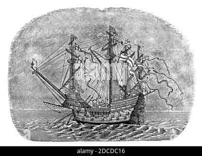 Henry Grace √† Dieu, Flaggschiff der Royal Navy, 16. Jahrhundert Stockfoto