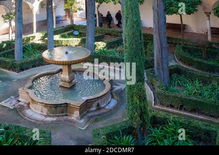 Der Alhambra-Garten ein Palast- und Festungskomplex in Granada, Andalusien, Spanien Stockfoto