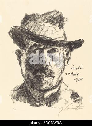 Lovis Corinth, (Künstler), deutsch, 1858 - 1925, Selbstbildnis, 1920, Lithographie in schwarz, Bild: 31.5 x 25 cm (12 3/8 x 9 13/16 Zoll), Blatt: 51.6 x 39 cm (20 5/16 x 15 3/8 Zoll Stockfoto