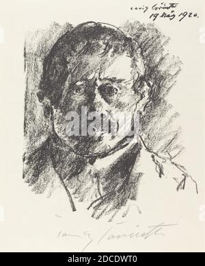 Lovis Corinth, (Künstler), deutsch, 1858 - 1925, Selbstbildnis, 1920, Lithographie in schwarz, Bild: 29 × 25 cm (11 7/16 × 9 13/16 Zoll Stockfoto