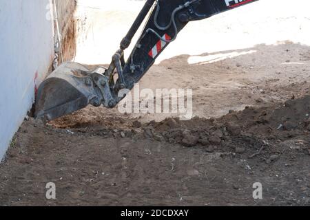 Digging House Foundation Stockfoto