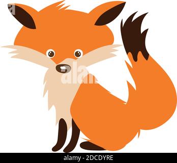 Karikatur eines Fuchskawaii Stock Vektor