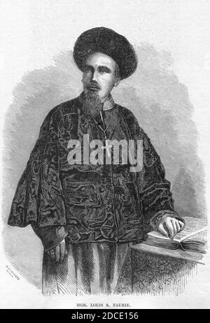 Kath. Illustratie 1869-1870 nr 27 p.1 Mgr. Louis S. Faurie. Stockfoto