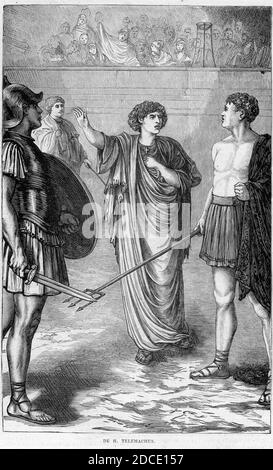 Kath. Illustratie 1869-1870 nr 26 S.204 Tiefdruck De H. Telemachus. Stockfoto