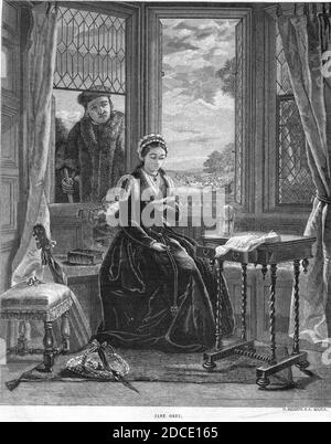 Kath. Illustratie 1869-1870 nr 5 S. 36 Tiefdruck Jane Gray. Stockfoto