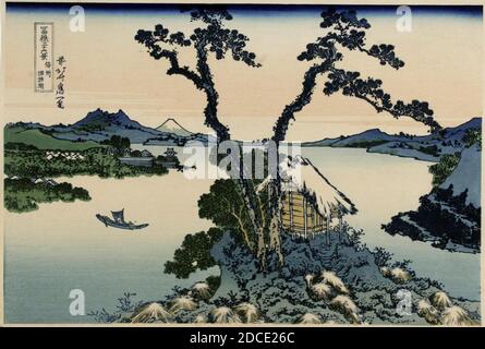 Katsushika Hokusai (1760-1849), Het Suwa Meer in de provincie Shinano (1829-33). Stockfoto