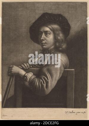 Wallerant Vaillant, (Künstler), Flämisch, 1623 - 1677, Selbstporträt, mezzotint Stockfoto