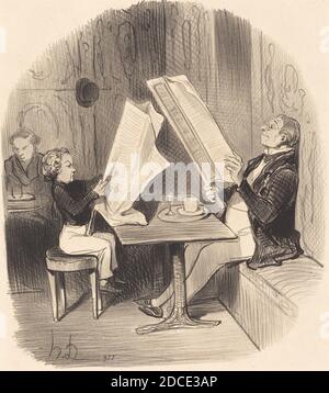 Honoré Daumier, (Künstler), Französisch, 1808 - 1879, UN Enfant qui s'amuse de peu..., Les Papas: pl. 11, (Serie), 1847, Lithographie Stockfoto