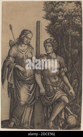 Marcantonio Raimondi, (Künstler), Roman, c. 1480 - c. 1534, Venus erscheint Aeneas, c. 1505, Gravur Stockfoto