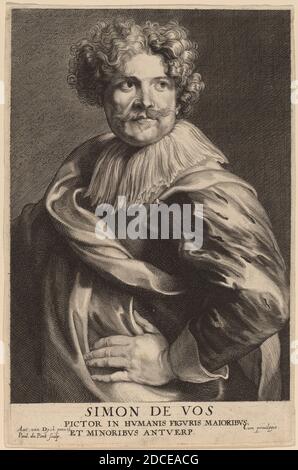 Paulus Pontius, (Künstler), Flämisch, 1603 - 1658, Sir Anthony van Dyck, (Künstler nach), Flämisch, 1599 - 1641, Simon de Vos, Ikonographie, (Serie), wahrscheinlich 1626/1641, Gravur Stockfoto