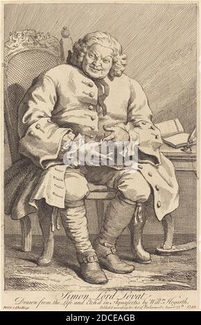 William Hogarth, (Künstler), Englisch, 1697 - 1764, Simon Lord Lovat, 1746, Radierung Stockfoto