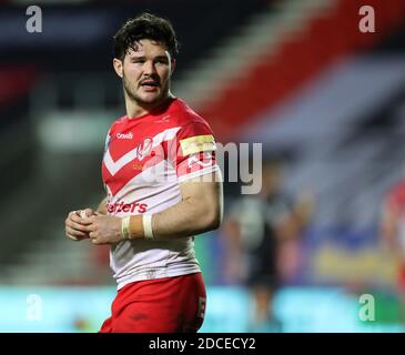 20. November 2020; Totally Wicked Stadium, Saint Helens, Merseyside, England; Betfred Super League Playoff Rugby, Saint Helens Saints gegen Catalan Dragons; James Bentley of St Helens Credit: Action Plus Sports Images/Alamy Live News Stockfoto