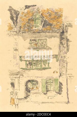 James McNeill Whistler, (Künstler), Amerikaner, 1834 - 1903, Yellow House, Lannion, 1893, Farblithographie auf gewebtem Papier, Bild: 24.2 × 16.2 cm (9 1/2 × 6 3/8 Zoll), Blatt: 30.5 × 22.9 cm (12 × 9 Zoll Stockfoto