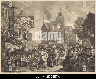 William Hogarth, (Künstler), Englisch, 1697 - 1764, Southwark Fair, 1733/1734, Radierung und Gravur Stockfoto