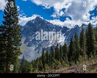 Mt. Sneffels vom Blue Lakes Trail, Uncompahgre National Forest, Ridgway, Colorado. Stockfoto