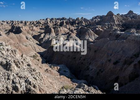 Eroded Valley of Badlands Hoodoos in South Dakota Stockfoto
