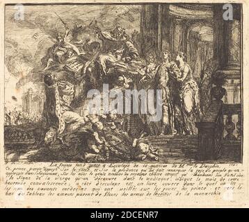 Gabriel de Saint-Aubin, (Künstler), französisch, 1724 - 1780, Allegorie der Dauphin-Genesung (Allegorie sur la Genesung du Dauphin), 1752, Radierung Stockfoto