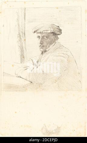 Edgar Degas, (Künstler), französisch, 1834 - 1917, der Kupferstecher Joseph Tourny (Le graveur Joseph Tourny), 1857, Radierung Stockfoto