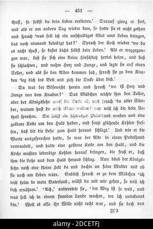 Kinder und Hausmärchen (Grimm) 1850 I 451. Stockfoto