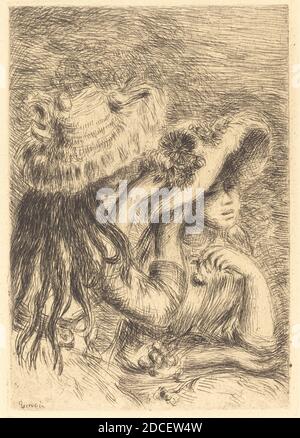 Auguste Renoir, (Künstler), französisch, 1841 - 1919, der Hutstift (Le chapeau epingle), 1894, Trockenpunkt Stockfoto