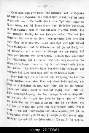 Kinder und Hausmärchen (Grimm) 1850 II 137. Stockfoto