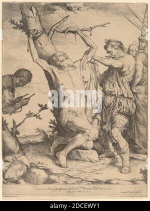 Jusepe de Ribera, (Künstler), Spanisch, 1591 - 1652, das Martyrium des heiligen Bartholomäus, 1624, Radierung und Gravur, Blatt: 32.4 x 24.1 cm (12 3/4 x 9 1/2 Zoll Stockfoto