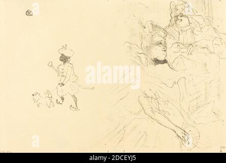 Henri de Toulouse-Lautrec, (Künstler), französisch, 1864 - 1901, Cover für 'L'Example de Ninon de Lenclos amoureuse', 1897, Lithographie in Schwarz auf orientalischem Papier Stockfoto