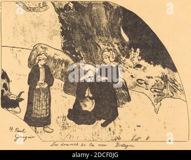Ambroise Vollard, (Künstler), französisch, 1867 - 1939, Paul Gauguin, (Künstler), französisch, 1848 - 1903, Dramen des Meeres, Bretagne (Les drames de la mer, Bretagne), 1889, Lithographie (Zink) in schwarz auf Imitation japan Papier Stockfoto