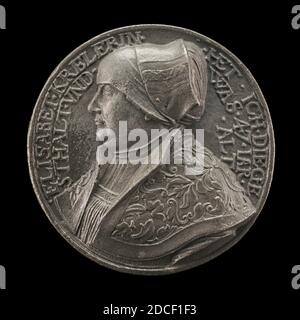 Hans Kels der Jüngere, (Medaillengewinner), Deutsch, c. 1508/1510 - 1565, Elisabeth Kreler, c. 1490-nach 1535, Ehefrau von Laux Kreler, Blei, Gesamtdurchmesser: 5.91 cm 5/16, Bruttogewicht: 125.63 g (0.277 lb. Stockfoto